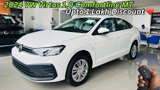 2024🔥Volkswagen Virtus 10 Comfortline Base Model Full Review ✅ Base Me Top Model Wale Features [upl. by Farrah]