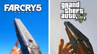 Far Cry 5 Weapons vs GTA 5 Weapons Comparison SoundTextureReload Animation Comparison [upl. by Htebizile196]