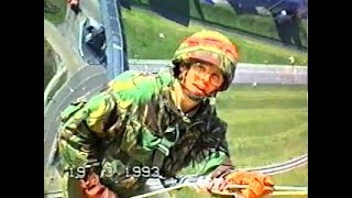 Didcot Power Stations Oxfordshire abseil 200m height live chimney 1993 [upl. by Eam]