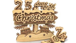 Christmas countdown calendar  scroll saw layered pattern [upl. by Tedda]