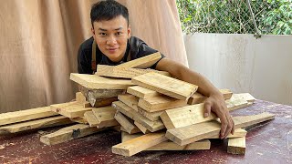 Challenge Young Carpenter To Transform Scrap Wood Into A Tea Table  Small Tips Great Results [upl. by Esertak]