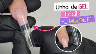 Unha de Gel Fácil no Molde F1 Como Fazer  Passo a Passo [upl. by Vas]