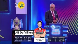 AB De Villiers in ipl auction  2021 Vivo Ipl auction  rc20 [upl. by Llovera]