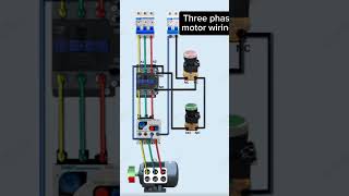 Connection of three phase induction motor diyelectrical electricalwiring control reels shorts [upl. by Rolanda]