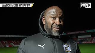 Post Match  Darren Moore speaks following late drama in Cheltenham [upl. by Airotkciv121]