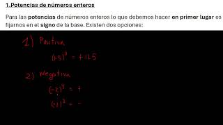 Potencias de Números Enteros 1ºESO [upl. by Siobhan841]