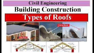 Types of Roof  Building Construction  Civil Engineering [upl. by Wane]