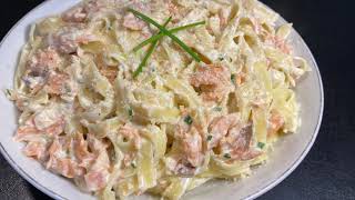 Recette EXPRESS 💥 Les TAGLIATELLES AU SAUMON avec une DÉLICIEUSE sauce ONCTUEUSE 🍲 [upl. by Lexie]