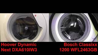 Hoover Dynamic Next DXA610IW3 vs Bosch Classixx 1200 WFL2463GB – Wool cycle wash race [upl. by Reta]