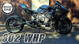 302 WHP Kawasaki H2 Stage 3  0100 100200 200250 200300 Kmh  060 60130 100150 mph [upl. by Anoo31]