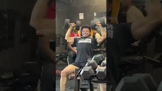 30kg dumbbell press 🔥💪💥 motivation gym workout bodybuilding [upl. by Narad]