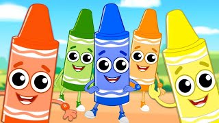 Five Little Crayons Colors Song and Educational Videos for Kids [upl. by Marthe]