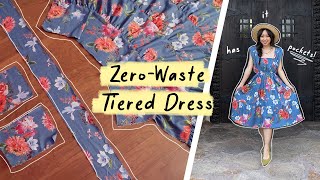 DIY Simple ZEROWASTE tiered dress Quick amp easy to make [upl. by Stanley]