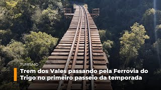 Assista a jornada do Trem dos Vales passando pela Ferrovia do Trigo no primeiro passeio da temporada [upl. by Beller]