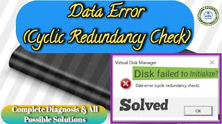 How to Fix Cyclic Redundancy Check CRC Data Error Disk Fails to Initialize [upl. by Kolb]