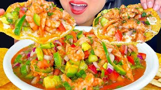 ASMR SHRIMP CEVICHE WITH TOSTADAS SALTINES AND CHIPS  EATING SOUNDS  MUKBANG  ASMR PHAN [upl. by Calva]