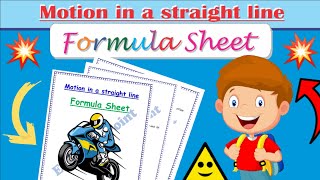 Formula Sheet Motion in a Straight line Class 11th Physics chapter 3 Edustudypoint [upl. by Ahsehyt98]