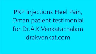 PRP Injection for Heel Pain and Plantar Fasciitis Chennai [upl. by Marys]