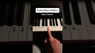 Faded in the easiest way possible 🎹piano alanwalker faded music pianolessons trythis [upl. by Ahgem]