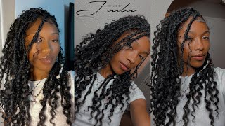 DETAILED Easy amp Affordable Soft locs  Goddess Locs with curly ends  DIY AT HOME [upl. by Cadman369]