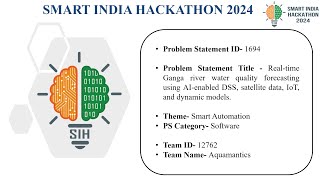 Realtime Ganga river water quality forecasting SIH 2024Aquamantics [upl. by Atil]