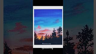 Easysunsetpainting painting canvaspainting shorts youtubeshorts trending trendingshorts [upl. by Aicenet238]