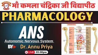 Pharmacology Subject ANS By Dr Annu Priya BPT Session2022 12 Dec 2024  MKC Vidyapeeth [upl. by Nittirb]