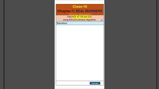 Class 10  HCF using Euclids division algorithm  Chapter 1 REAL NUMBERS shorts class10maths [upl. by Faus]