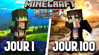 JAI SURVÉCU 100 JOURS DANS MINECRAFT ATTAQUE DES TITANS [upl. by Rea126]