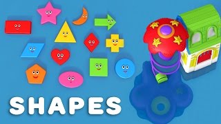 Learn Shapes with Water Park Slide Toys  Alphabet Numbers Colours and Shapes Collection for Kids [upl. by Nosreg]