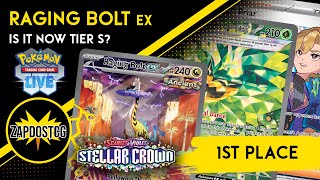 1st Place Raging Bolt ex Deck  Really Tier S in Stellar Crown Pokemon TCG [upl. by Inahc231]