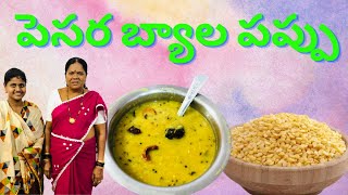 పెసర బ్యాల పప్పు  Pesara Pappu Recipe In Telugu [upl. by Kieger982]