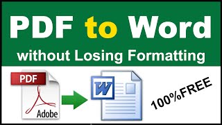 How to Convert PDF to Word  Pdf to Word without Losing Formatting [upl. by Ankeny]