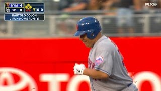 HES DONE THE IMPOSSIBLE Bartolo Colon launches a blast for first career homer vs Padres [upl. by Winn]