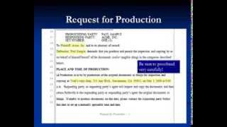 Introduction to Discovery Part 8 Propounding Requests for Production [upl. by Elrebma]