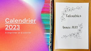 Calendrier 2023 à imprimer et colorier Etsy [upl. by Annez]