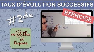 EXERCICE  Calculer des taux dévolution successifs  Seconde [upl. by Donahue720]