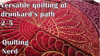 My modern take on Drunkard’s path 25 –free motion quilting of flowers overall fillers and swirls [upl. by Tade]