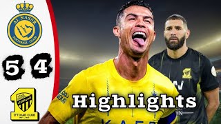 Ronaldo Hat Trick Goals  Al Nassr vs Al lttihad 54 All goal Highlights 2024 UFEA Nation league [upl. by Kerr]