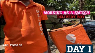 Working as a Swiggy delivery boy 🥺 day 1  mumbai  whole day earning Adil vlogs 92 [upl. by Sharl]