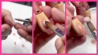 YN NAIL SCHOOL  How To Apply Acrylic to Cuticle Area For Beginner Nail Techs [upl. by Chansoo464]