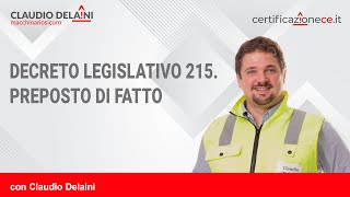 Decreto legislativo 215 Preposto di fatto [upl. by Beard405]