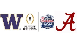 2016 Peach Bowl 4 Washington vs 1 Alabama Highlights [upl. by Alleuqahs]