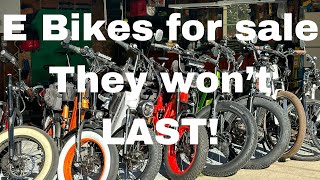 E Bikes for sale Half price on nearly new bikes [upl. by Noswad263]