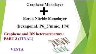 Addtion of Graphene amp Boron Nitride Monolayers using VESTA final heterostructure  PART 3 [upl. by Autrey]