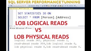 lob logical reads and lob physical reads in sql server  Sql server performance tuning Part 12 [upl. by Bunting]