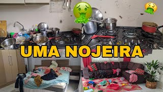 FIQUEI 4 DIAS SEM LIMPAR MINHA CASA  FICOU UM NOJO 🤮  Faxina motivacional [upl. by Llenwahs549]