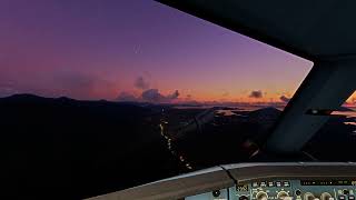 Sunset Landing at Ranong Thailand  Cockpit AirAsia A320 [upl. by Attenad]