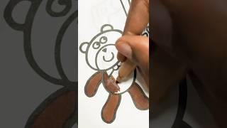 Coloring cute teddy🧸 asmr sharpie [upl. by Clarke114]