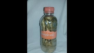 ROMPIENDO MI ALCANCIA •cuanto dinero cabe en una botella de 350 ml• [upl. by Cam]